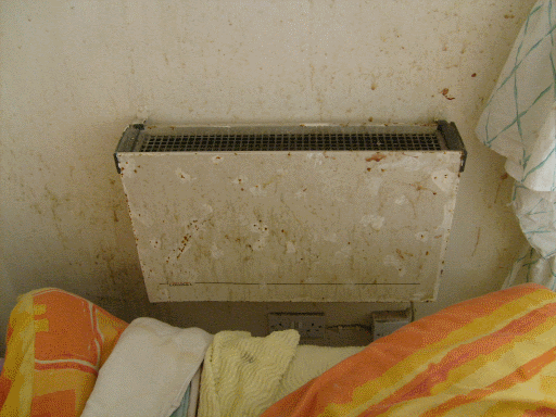 bedroom broken heater